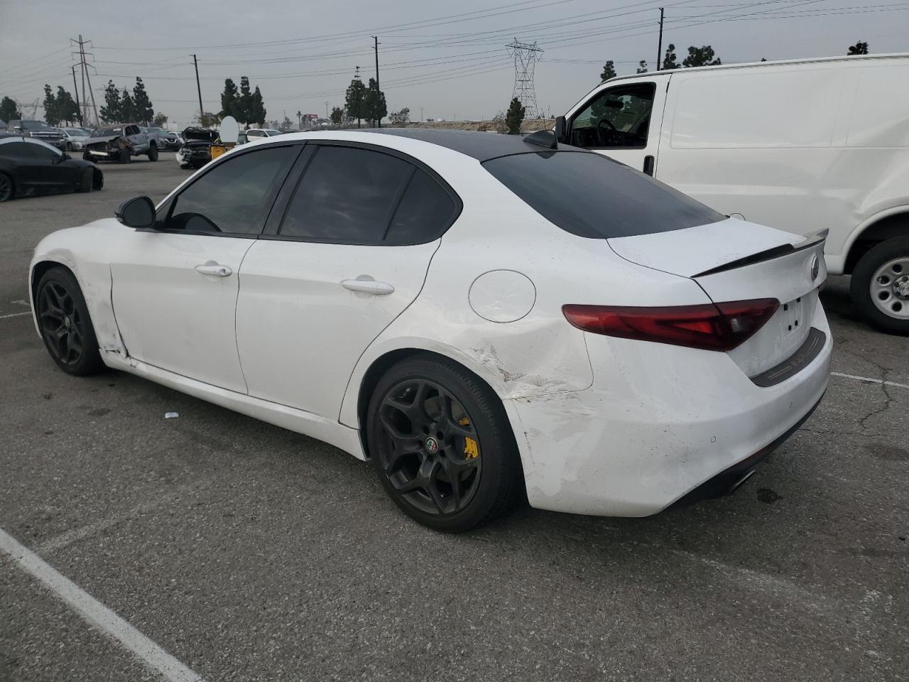 2019 Alfa Romeo Giulia VIN ZARFAMAN4K7621010 Copart auction photo, front end / rear end damage thumbnail 2