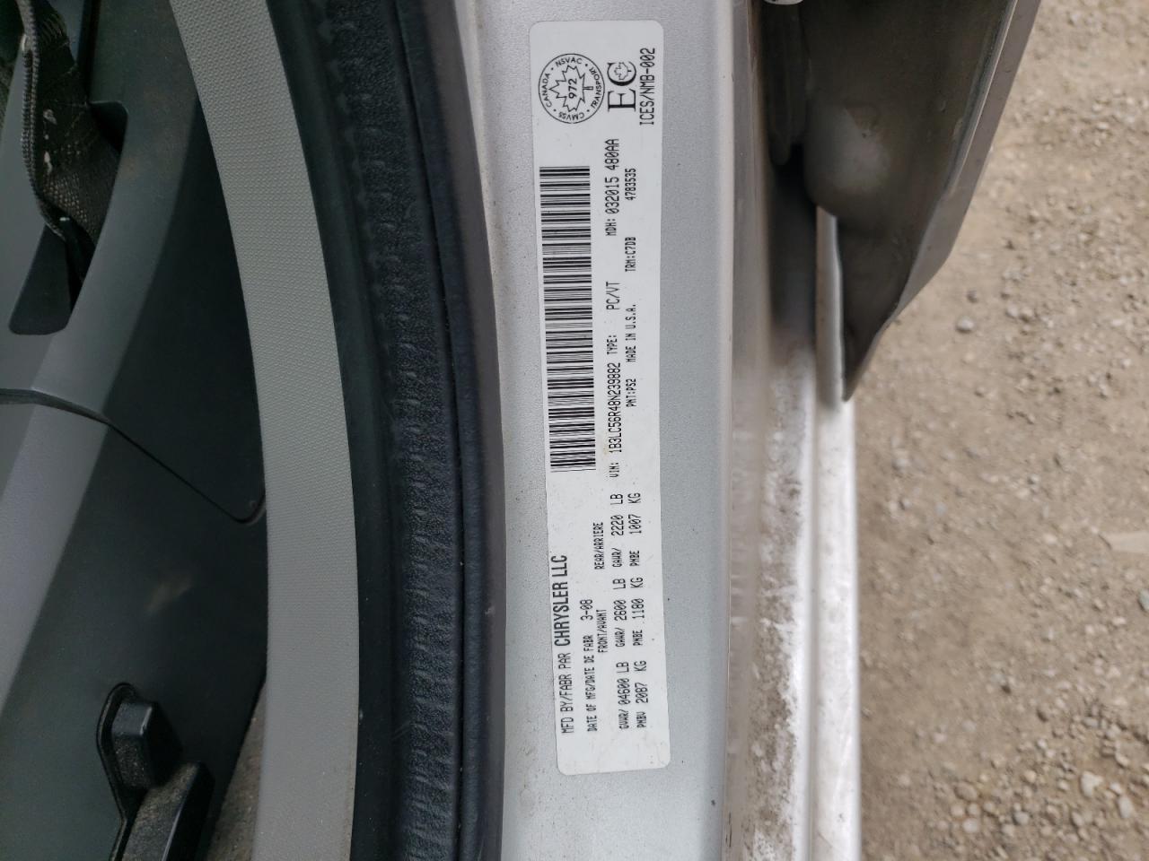 2008 Dodge Avenger VIN 1B3LC56R48N239882 Copart auction photo, front end / undercarriage damage thumbnail 13