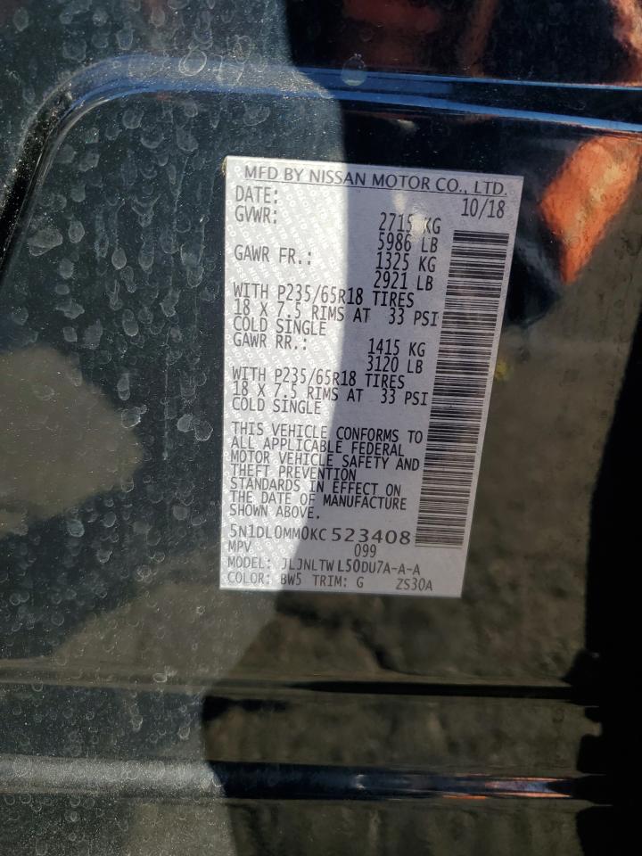 2019 Infiniti QX60 VIN 5N1DL0MM0KC523408 Copart auction photo, front end damage thumbnail 16