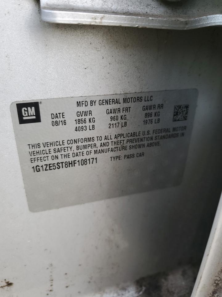 2017 Chevrolet Malibu VIN 1G1ZE5ST8HF108171 Copart auction photo, mechanical / normal wear damage thumbnail 12