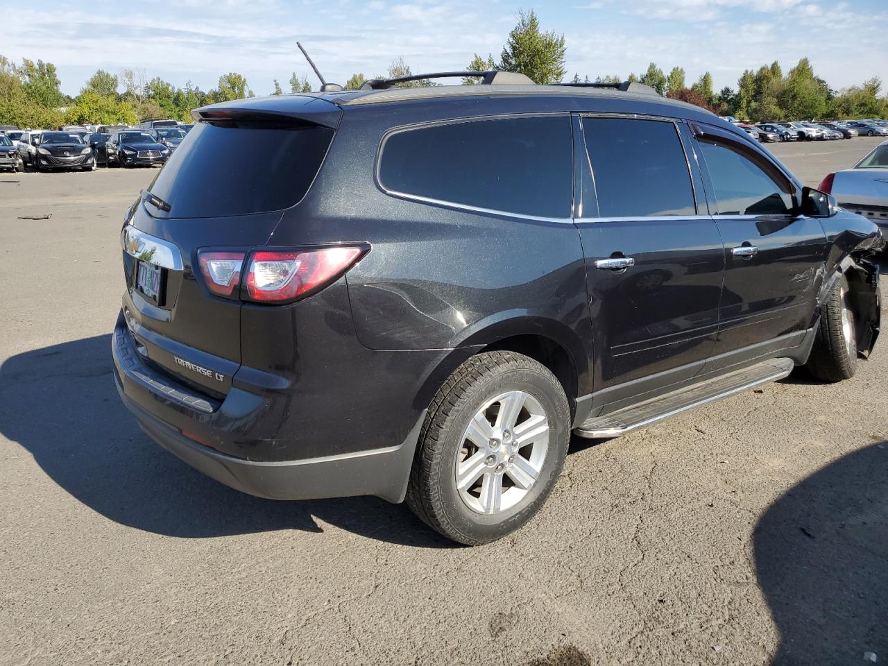 2014 Chevrolet Traverse VIN 1GNKVHKD1EJ374988 Copart auction photo, front end / side damage thumbnail 3