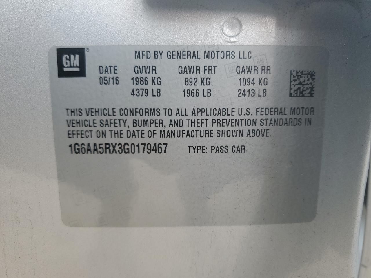 2016 Cadillac ATS VIN 1G6AA5RX3G0179467 Copart auction photo, front end damage thumbnail 15