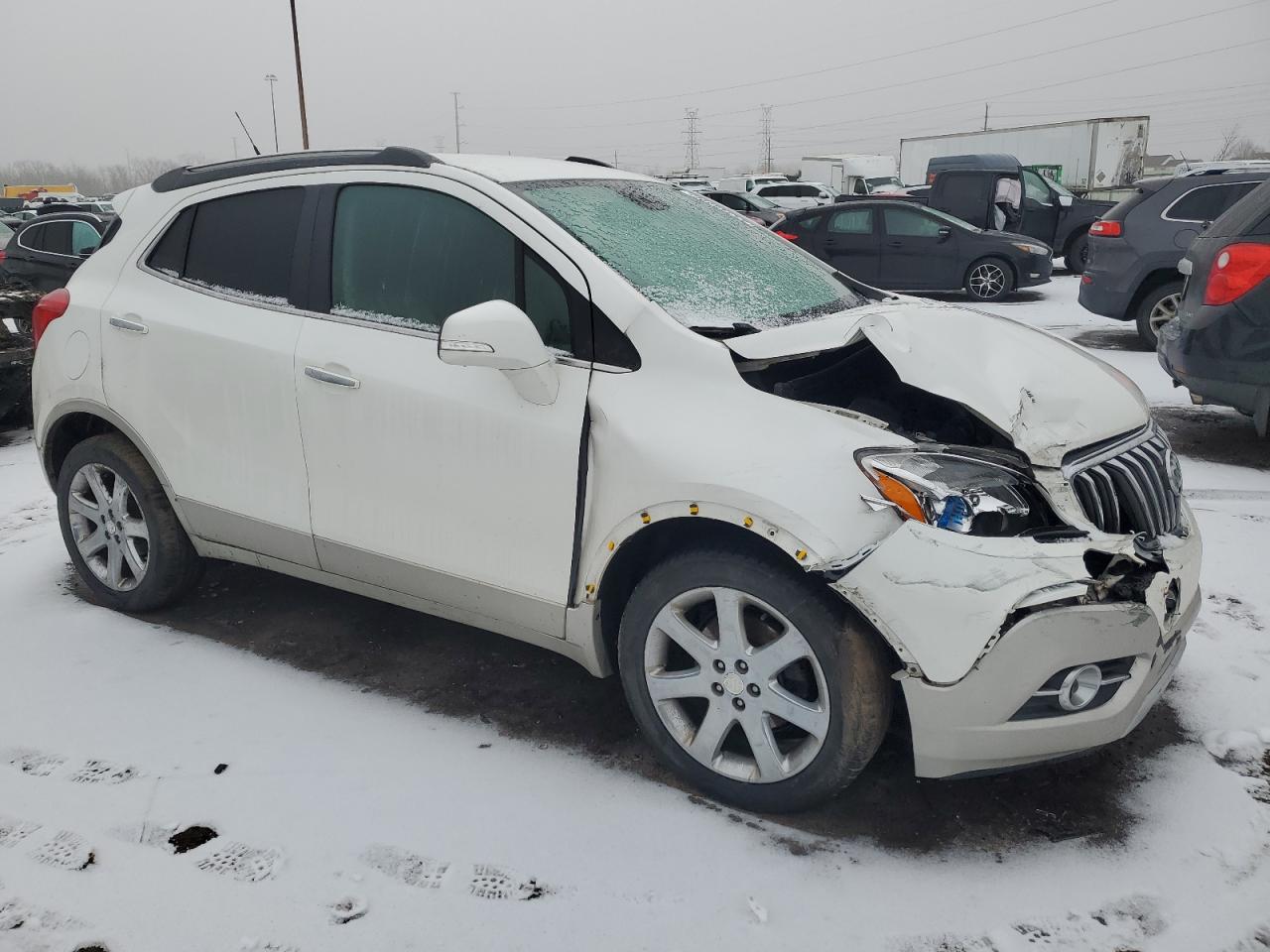 2014 Buick Encore VIN KL4CJCSB3EB756048 Copart auction photo, front end damage thumbnail 4