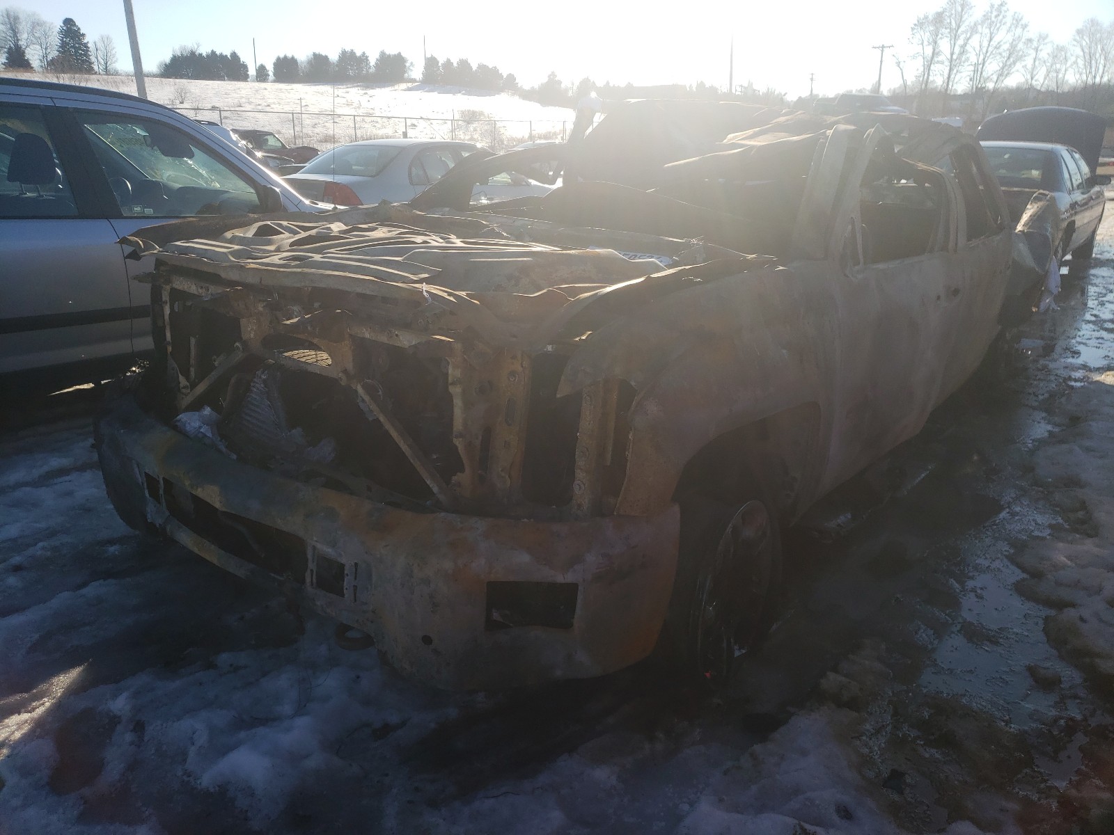2016 Chevrolet Silverado VIN 1GC1KXE80GF259858 Copart auction photo, burn damage thumbnail 2