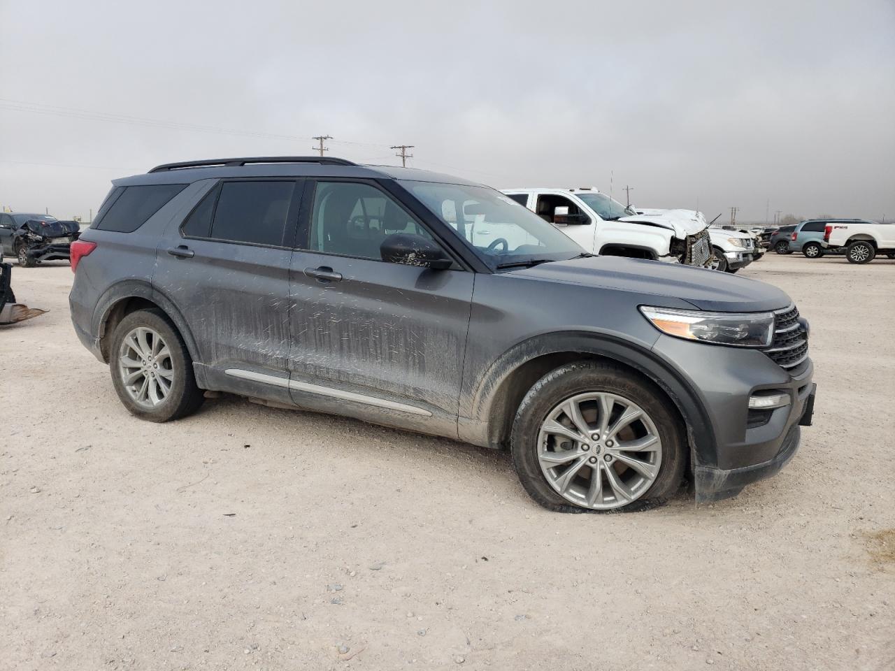 2021 Ford Explorer VIN 1FMSK7DH2MGC39148 Copart auction photo, front end / side damage thumbnail 4