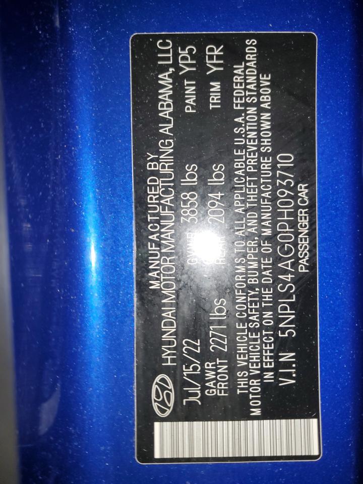 2023 Hyundai Elantra VIN 5NPLS4AG0PH093710 Copart auction photo, front end / minor dent/scratches damage thumbnail 14
