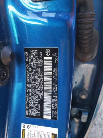 2009 Toyota Corolla VIN JTDBL40E099039697 Copart auction photo, side / front end damage thumbnail 12