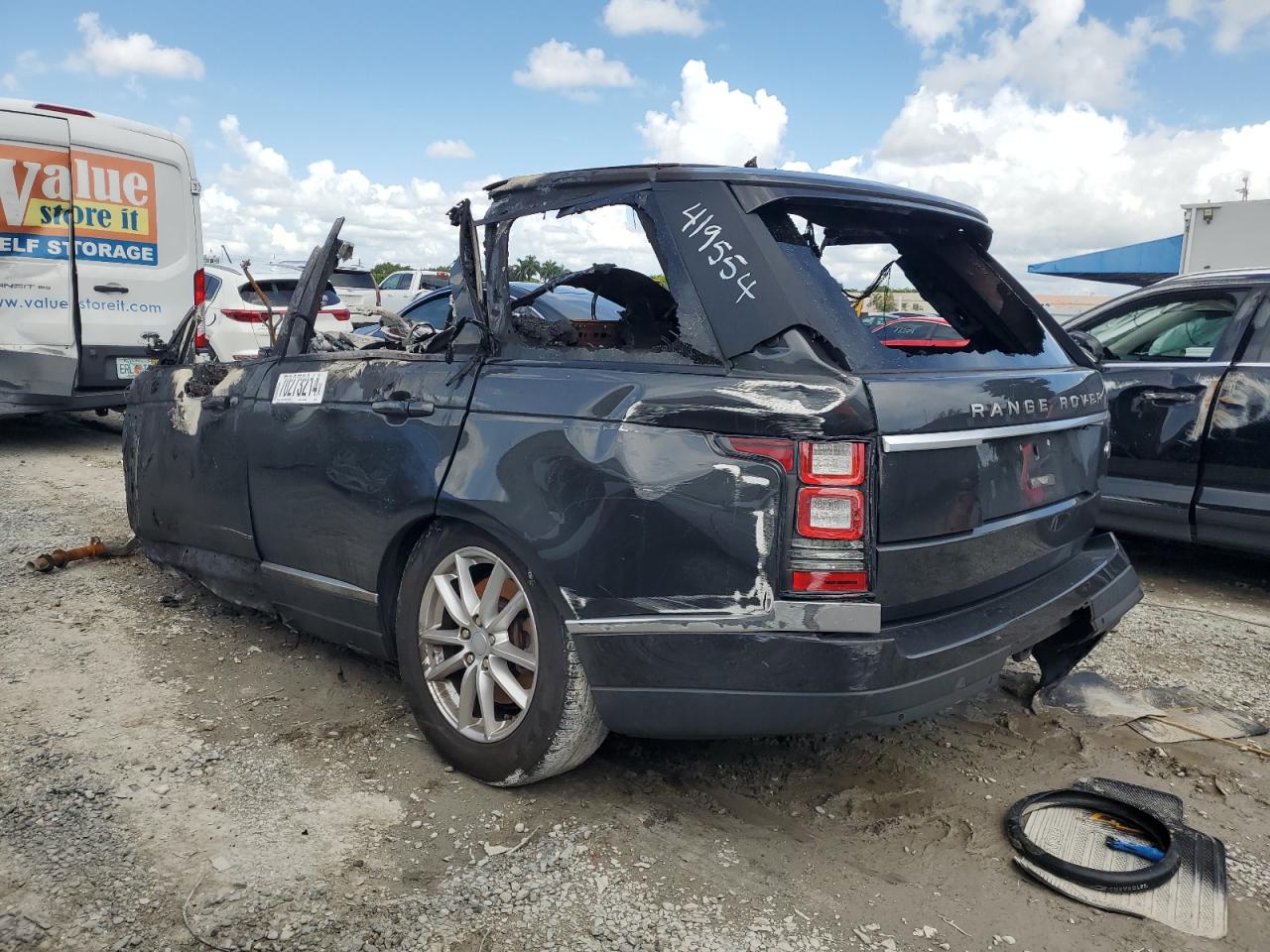 2016 Land Rover Range Rover VIN SALGR2VF7GA281790 Copart auction photo, burn damage thumbnail 2