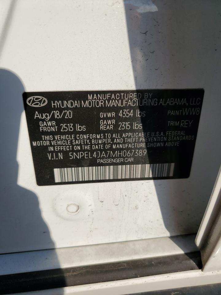 2021 Hyundai Sonata VIN 5NPEL4JA7MH067389 Copart auction photo, side / front end damage thumbnail 14