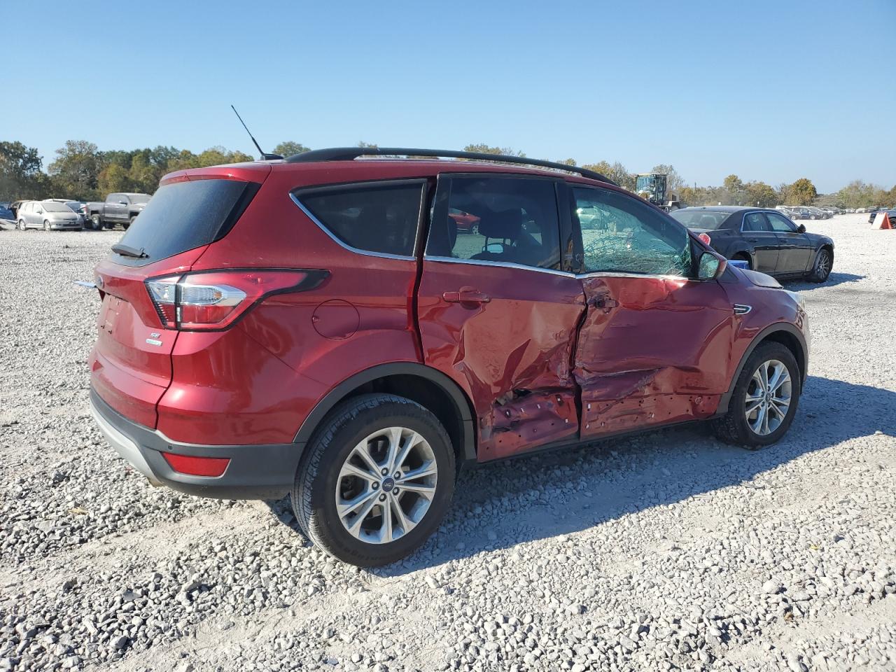 2017 Ford Escape VIN 1FMCU0GD2HUE45169 Copart auction photo, side damage thumbnail 3