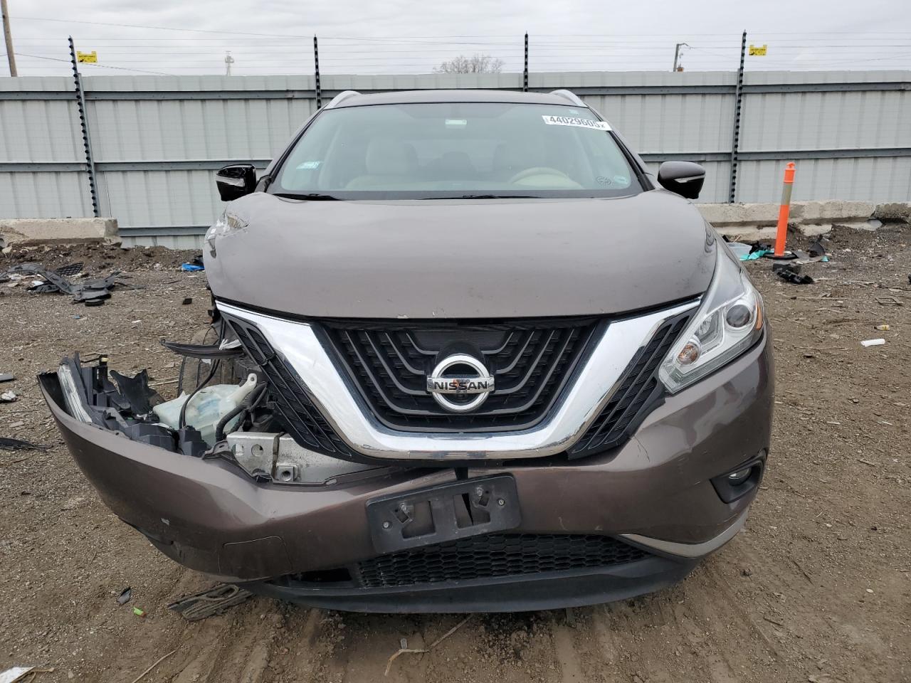 2015 Nissan Murano VIN 5N1AZ2MH9FN238491 Copart auction photo, front end / side damage thumbnail 5
