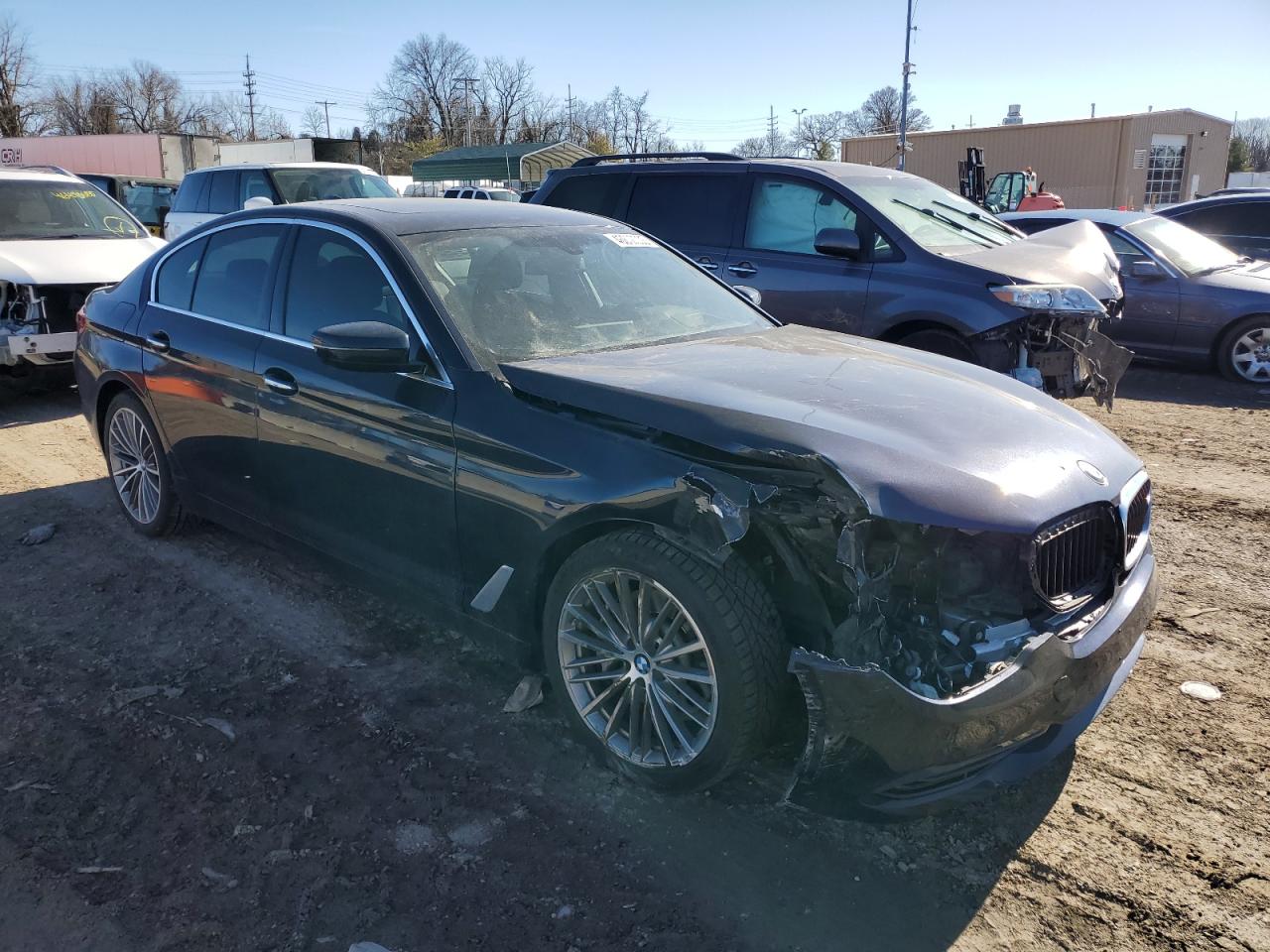2017 BMW 5er VIN WBAJE7C3XHG478804 Copart auction photo, front end / side damage thumbnail 4