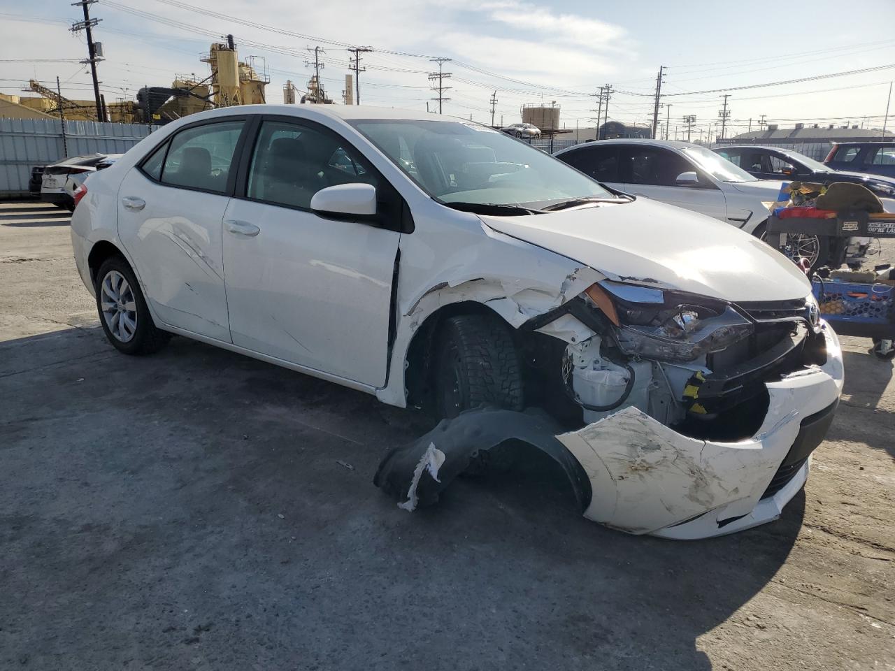 2016 Toyota Corolla VIN 5YFBURHE8GP419070 Copart auction photo, front end / side damage thumbnail 4