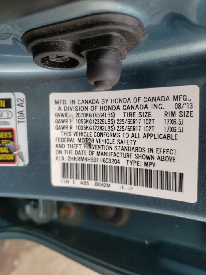 2014 Honda CR-V VIN 2HKRM4H59EH603204 Copart auction photo, rear end / minor dent/scratches damage thumbnail 14