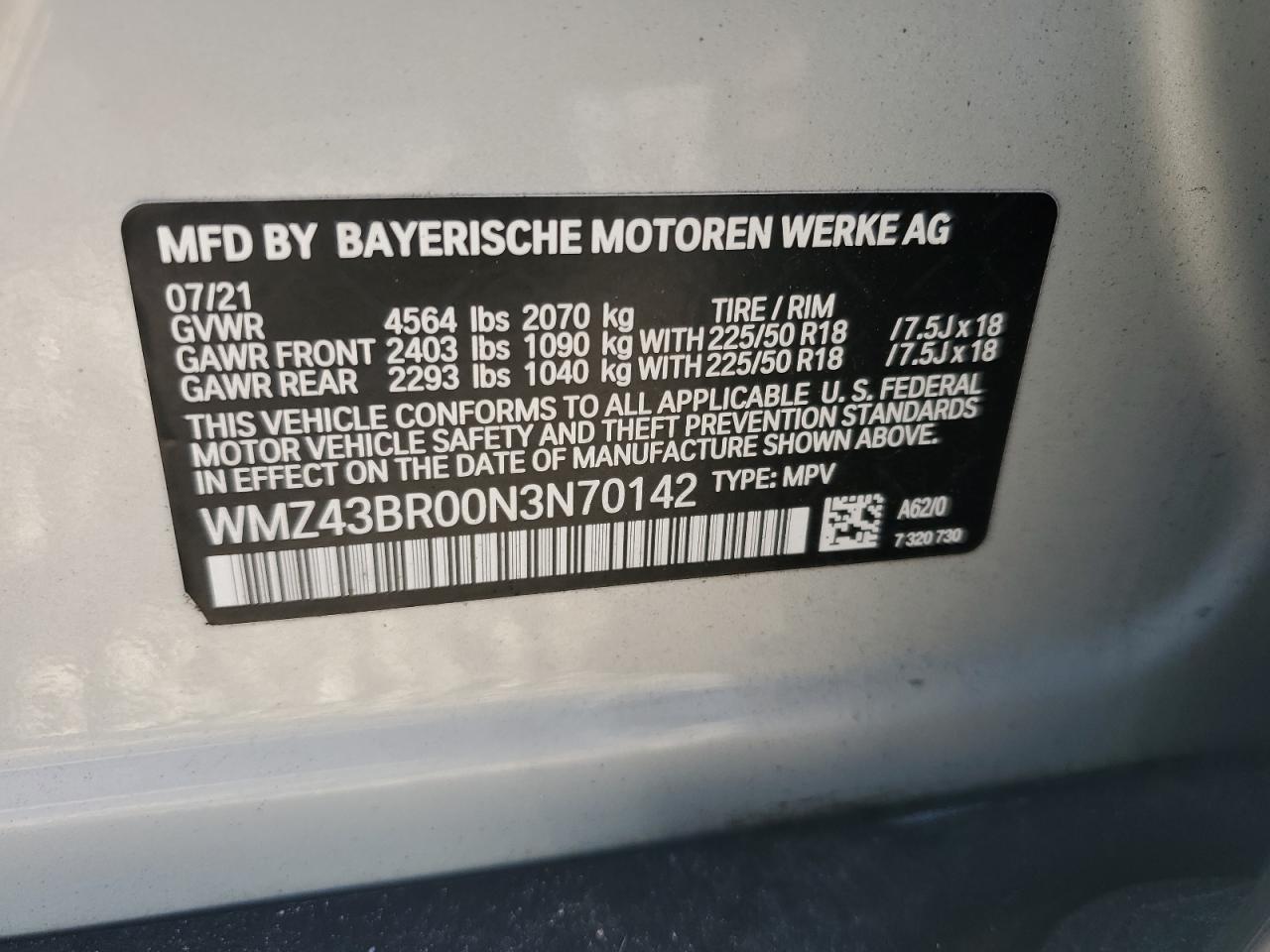 2022 MINI Cooper VIN WMZ43BR00N3N70142 Copart auction photo, mechanical / minor dent/scratches damage thumbnail 12