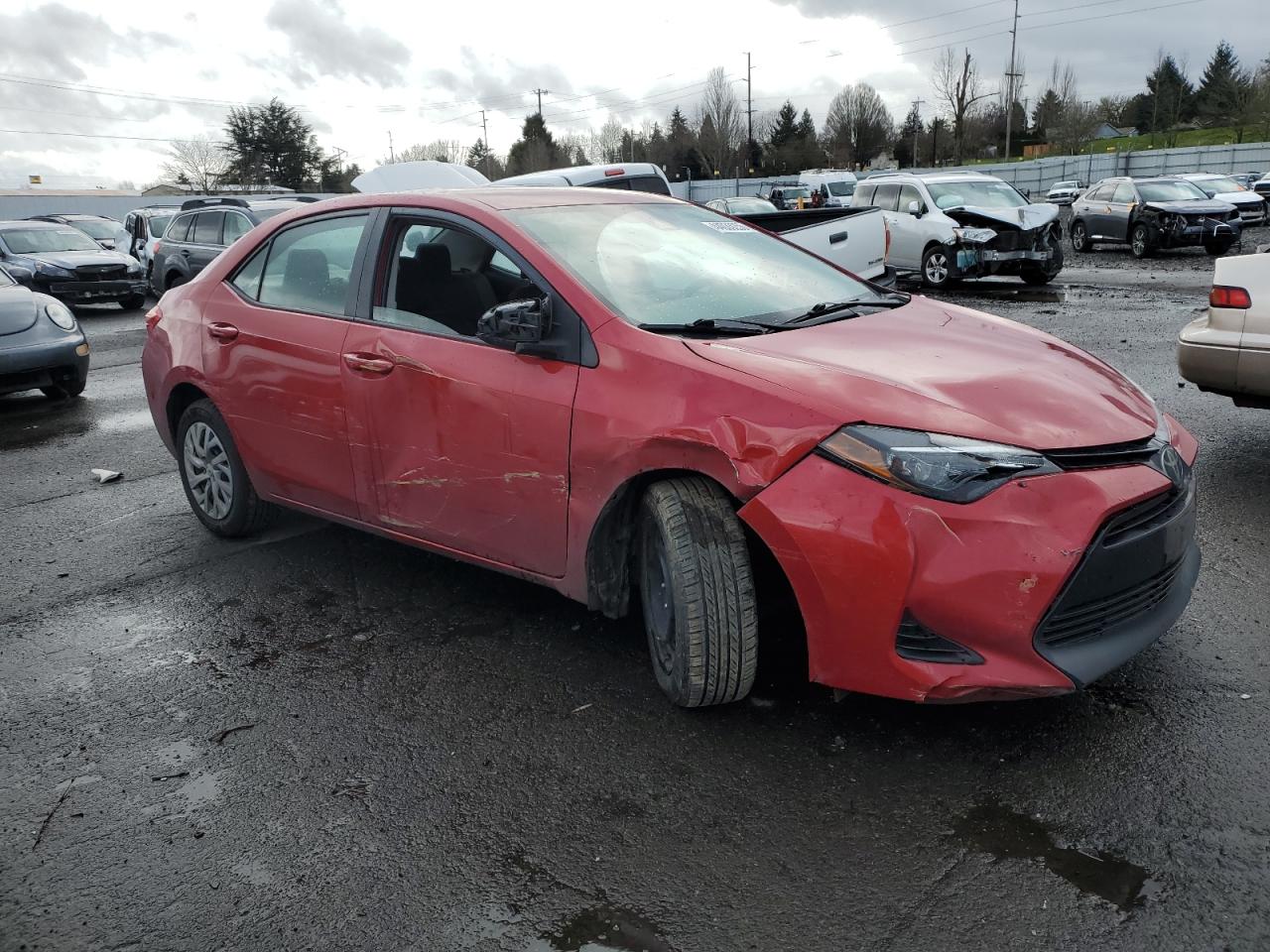2018 Toyota Corolla VIN 2T1BURHE1JC067473 Copart auction photo, front end / side damage thumbnail 4