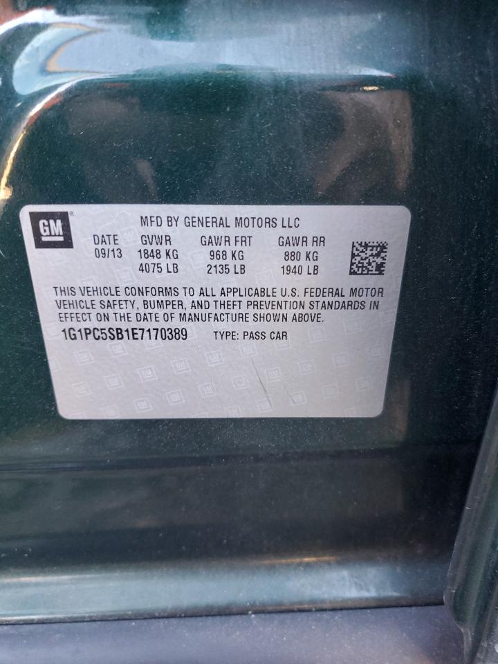 2014 Chevrolet Cruze VIN 1G1PC5SB1E7170389 Copart auction photo, front end damage thumbnail 12