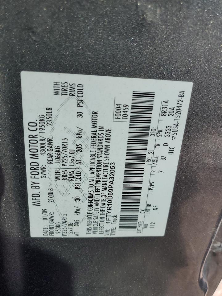 2009 Ford Ranger VIN 1FTYR10D69PA32053 Copart auction photo, rear end damage thumbnail 12