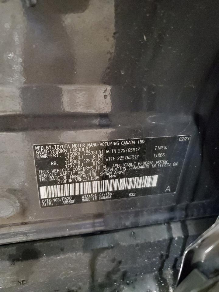 2023 Toyota RAV 4 VIN 2T3F1RFV6PC341585 Copart auction photo, side damage thumbnail 13