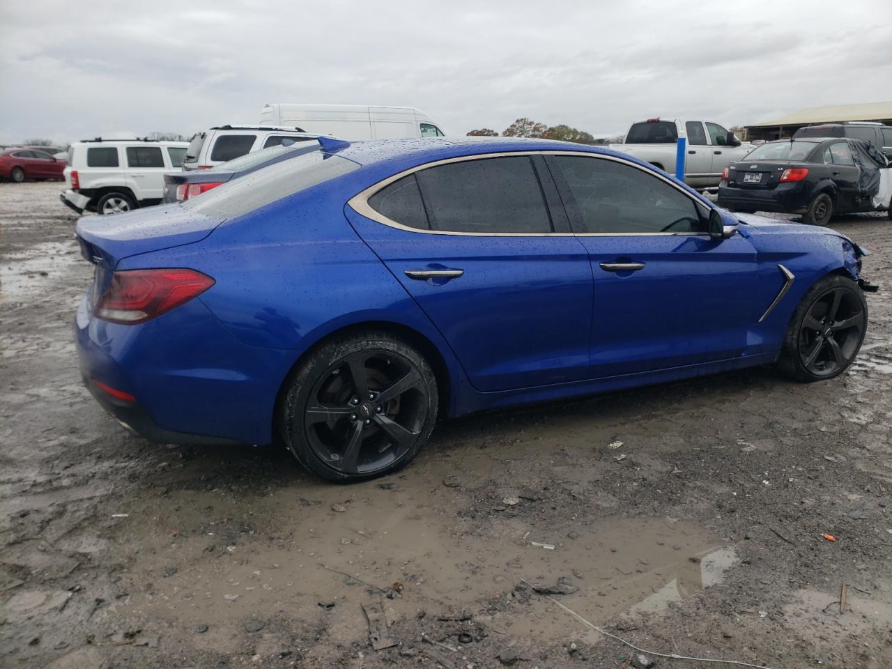 2019 Genesis G70 VIN KMTG44LA0KU022849 Copart auction photo, front end / side damage thumbnail 3
