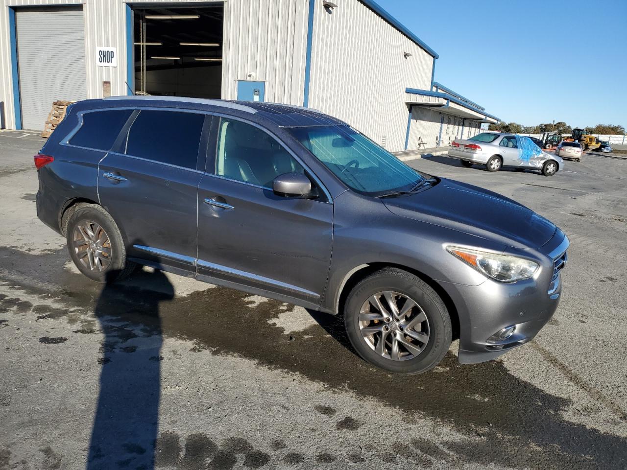 2015 Infiniti QX60 VIN 5N1AL0MN5FC519582 Copart auction photo, side / front end damage thumbnail 4