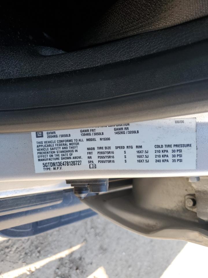 2007 Hummer H3 VIN 5GTDN13E478120727 Copart auction photo, rear end / front end damage thumbnail 16