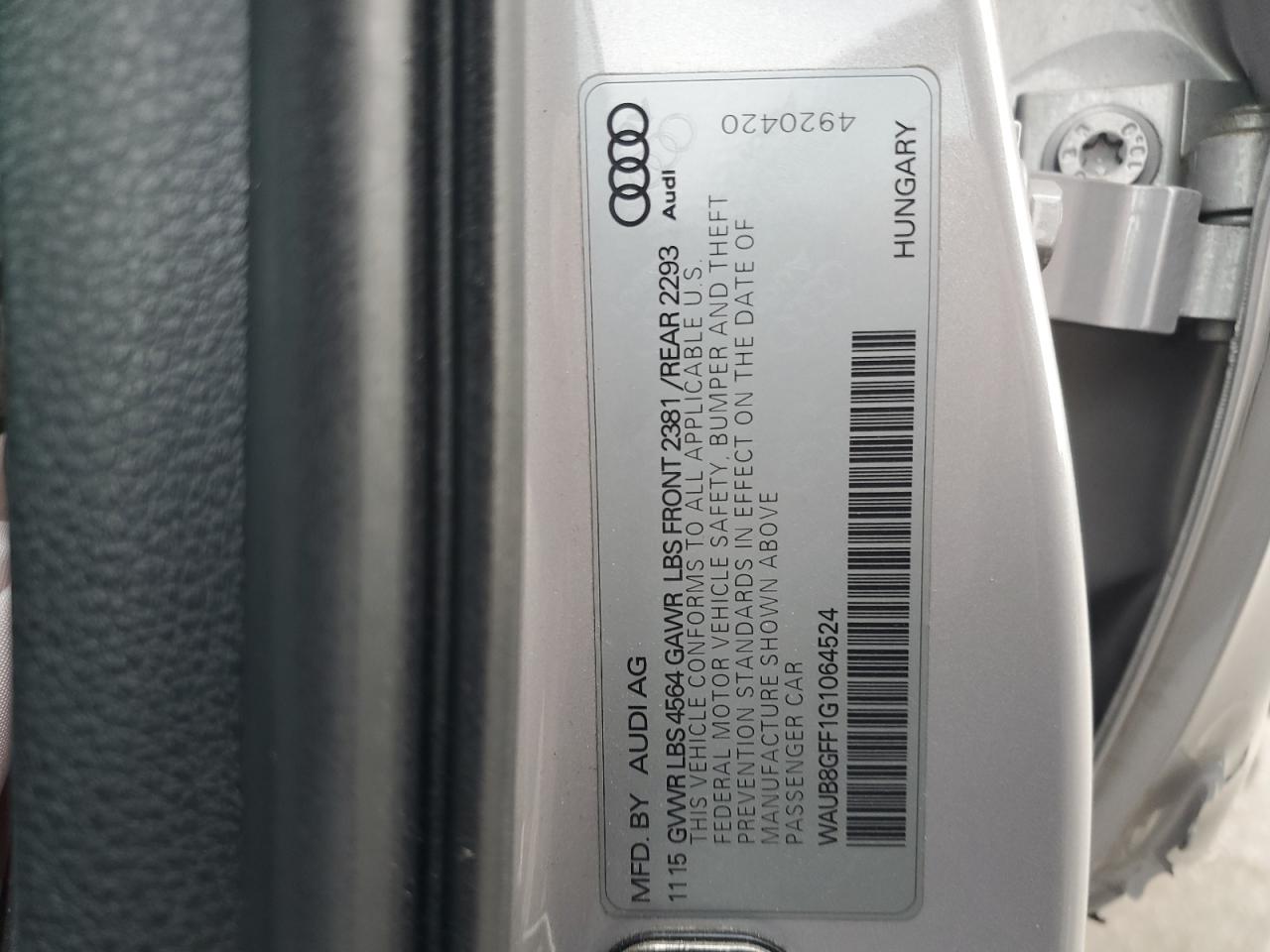 2016 Audi A3 VIN WAUB8GFF1G1064524 Copart auction photo, all over damage thumbnail 14