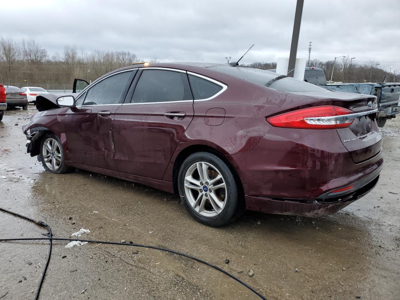 2018 Ford Fusion VIN 3FA6P0HD1JR142975 Copart auction photo, front end / side damage thumbnail 2