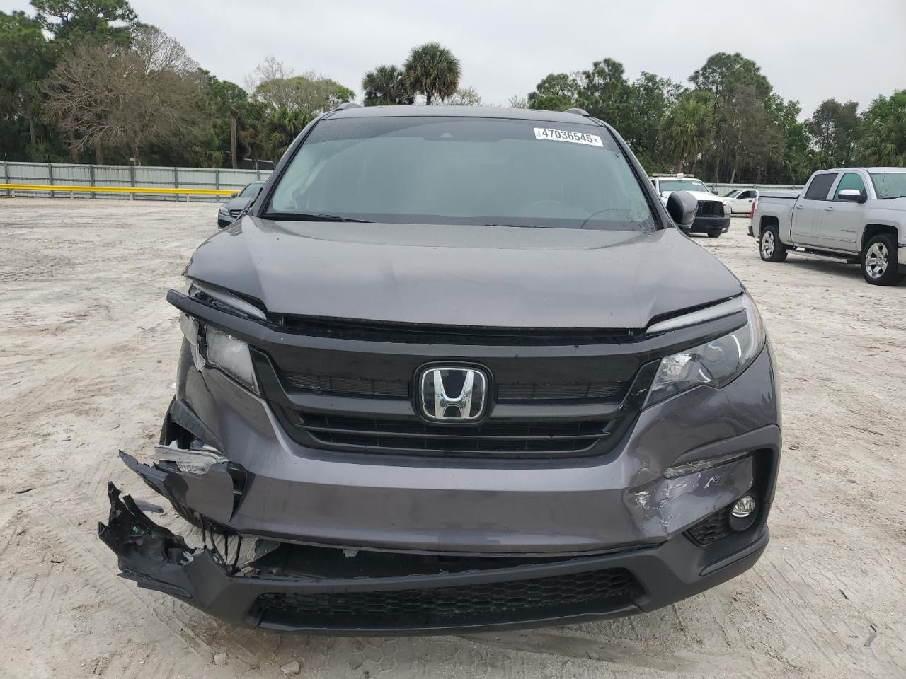 2022 Honda Pilot VIN 5FNYF5H25NB016028 Copart auction photo, front end / side damage thumbnail 5