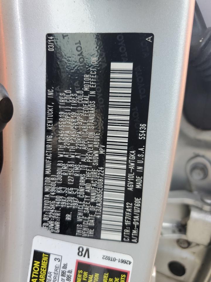 2014 Toyota Venza VIN 4T3ZA3BB5EU087224 Copart auction photo, water/flood damage thumbnail 14