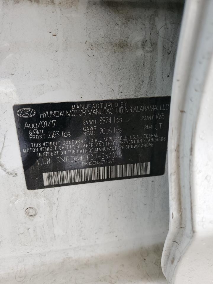 2018 Hyundai Elantra VIN 5NPD84LF3JH257028 Copart auction photo, vandalism damage thumbnail 13