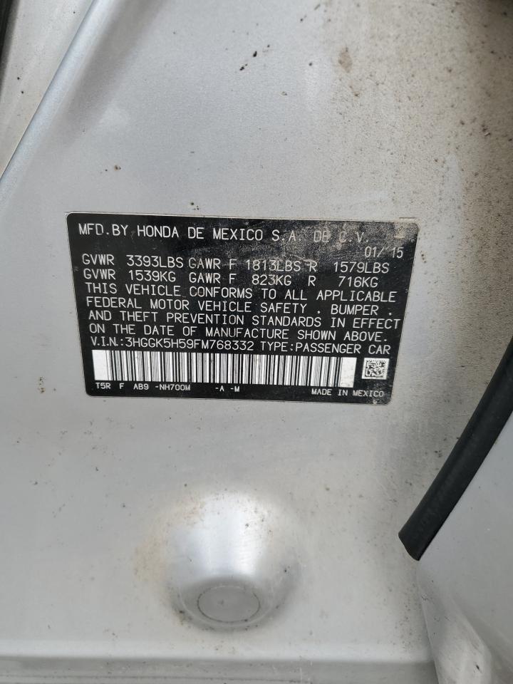 2015 Honda Fit VIN 3HGGK5H59FM768332 Copart auction photo, front end / rear end damage thumbnail 14