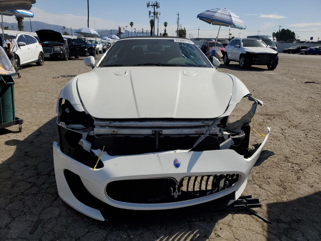 2015 Maserati GranTurismo VIN ZAM45VMA1F0140484 Copart auction photo, undercarriage / front end damage thumbnail 5