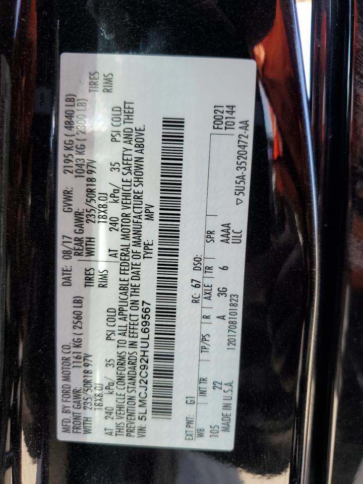 2017 Lincoln MKC VIN 5LMCJ2C92HUL69567 Copart auction photo, side damage thumbnail 14