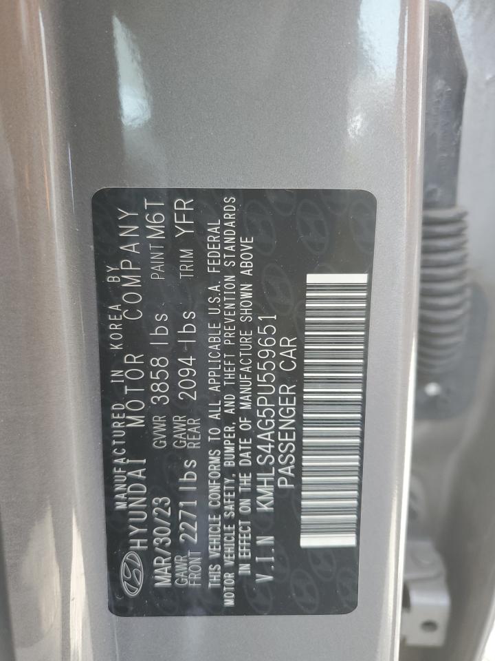 2023 Hyundai Elantra VIN KMHLS4AG5PU559651 Copart auction photo, rear end damage thumbnail 12