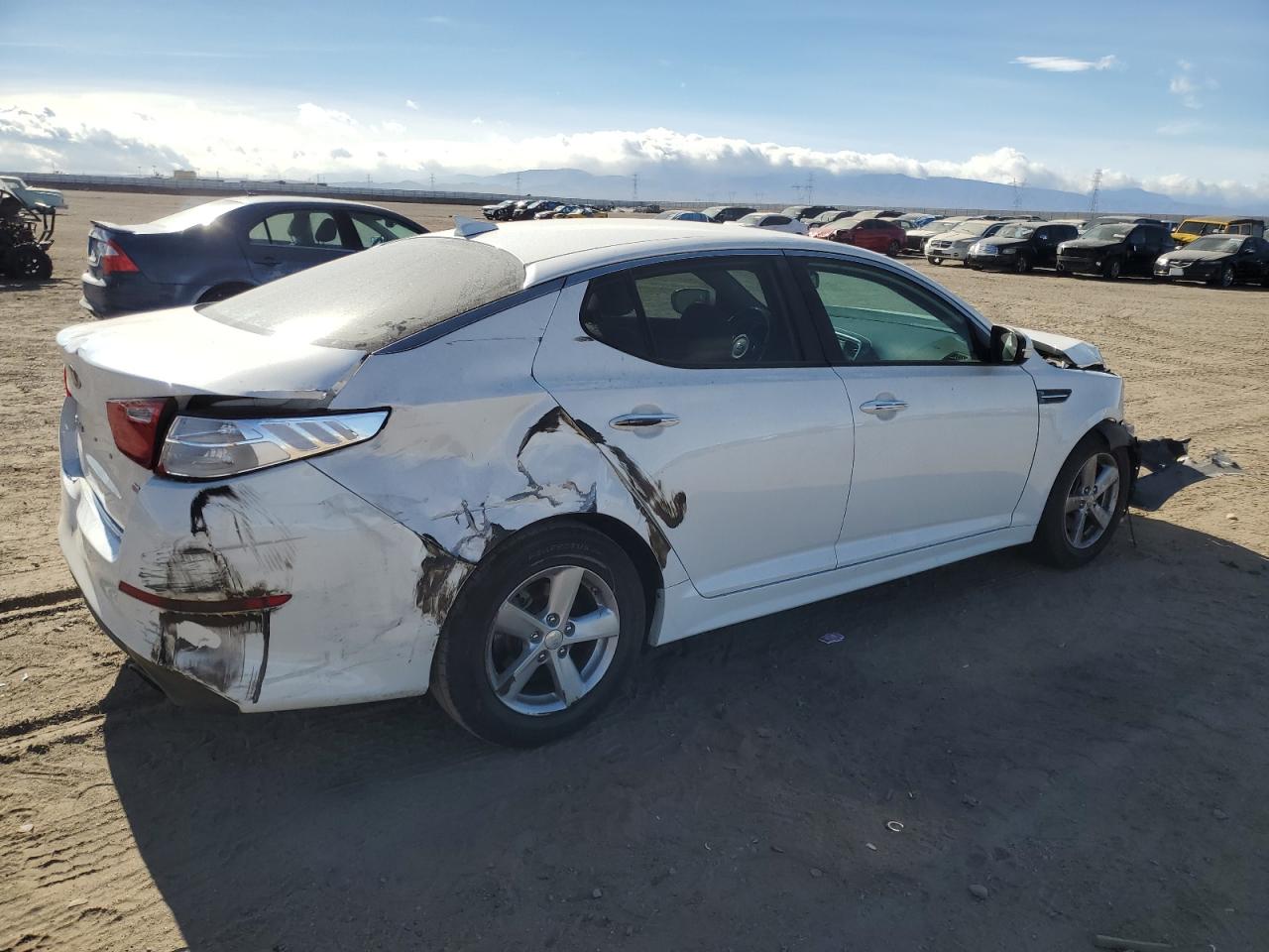 2015 KIA Optima VIN 5XXGM4A78FG438360 Copart auction photo, all over damage thumbnail 3