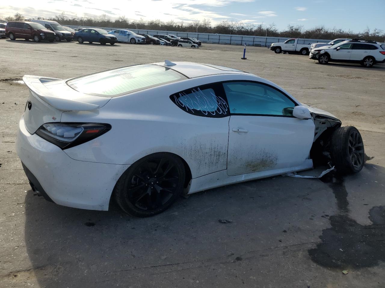 2013 Hyundai Genesis VIN KMHHT6KD7DU081778 Copart auction photo, undercarriage / front end damage thumbnail 3