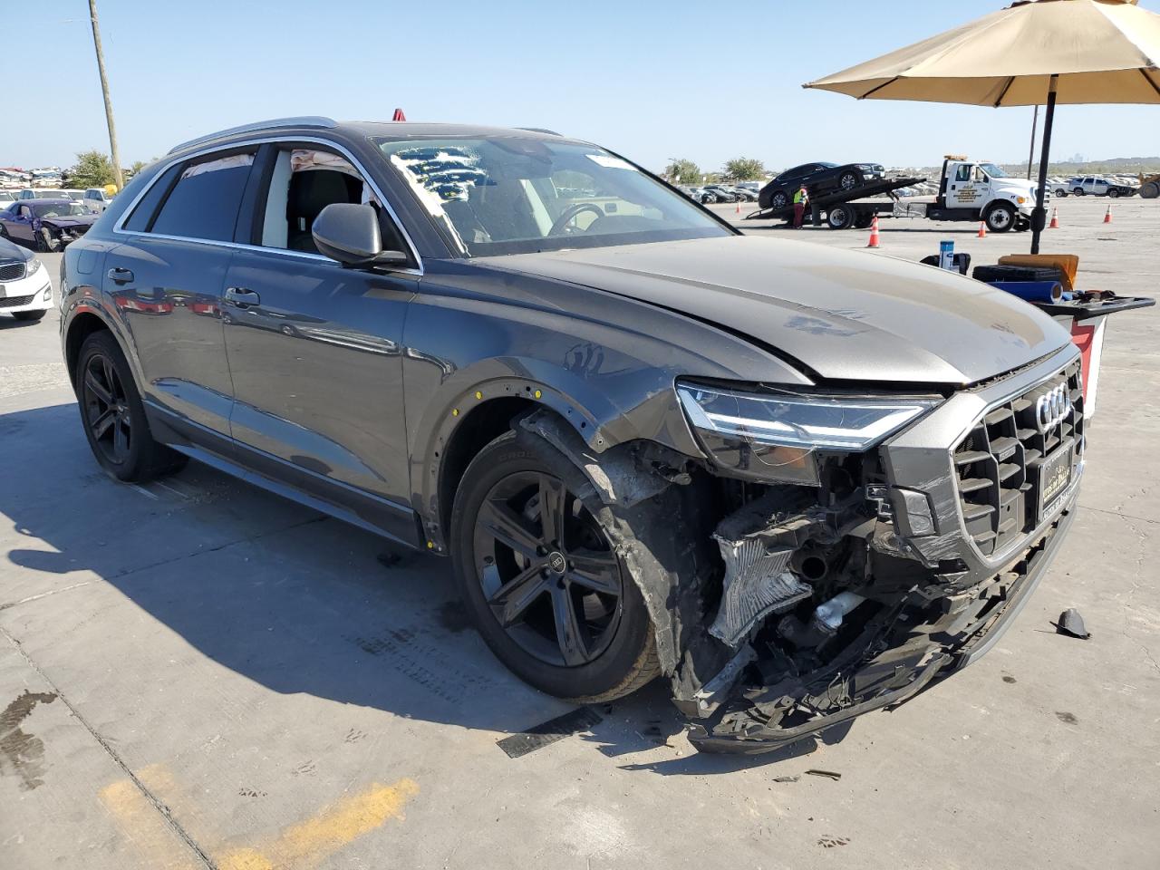 2021 Audi Q8 VIN WA1AVAF14MD027724 Copart auction photo, front end damage thumbnail 4