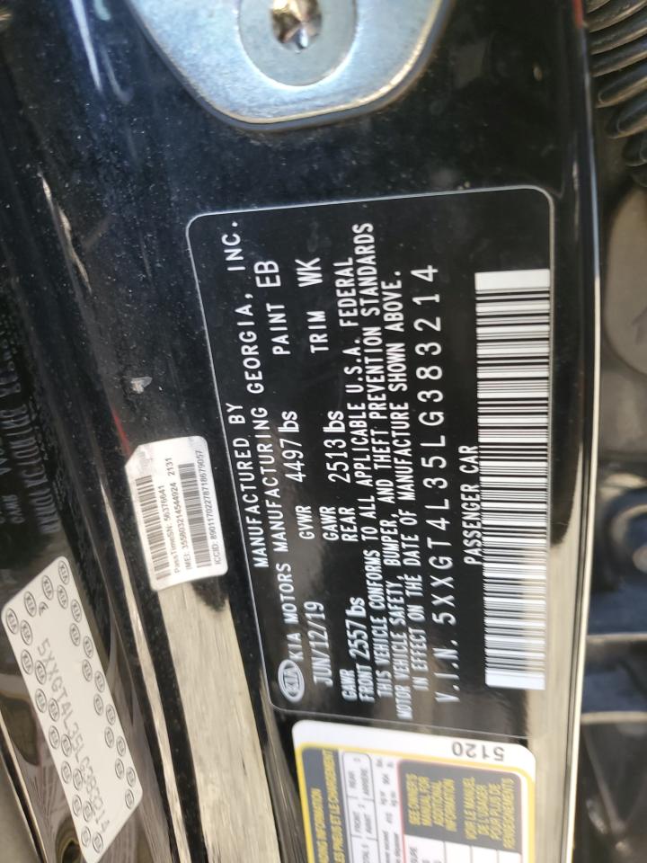 2020 KIA Optima VIN 5XXGT4L35LG383214 Copart auction photo, front end damage thumbnail 12