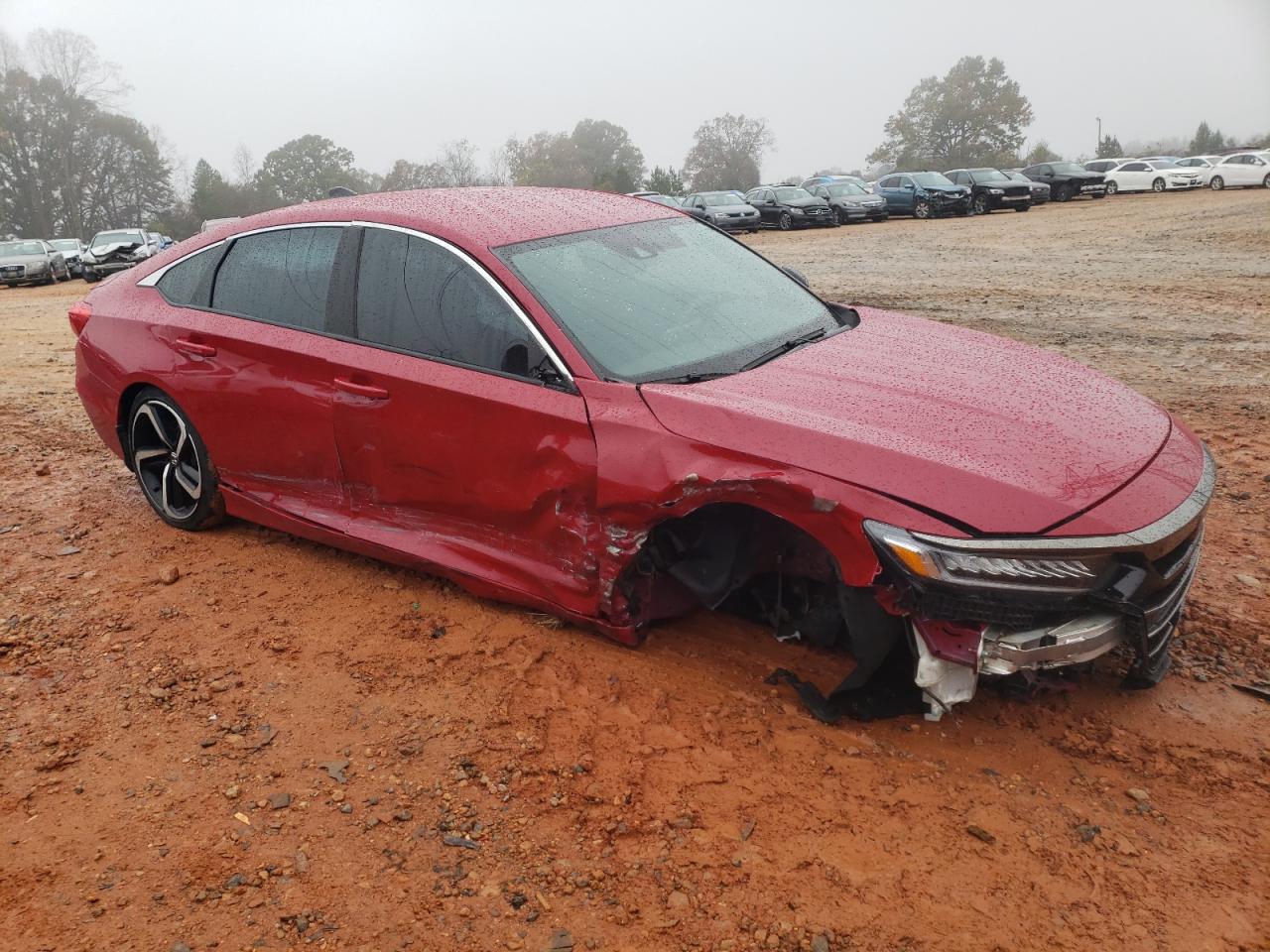 2021 Honda Accord VIN 1HGCV1F37MA044052 Copart auction photo, front end / side damage thumbnail 4