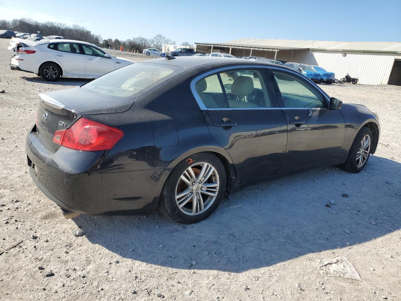 2012 Infiniti G VIN JN1CV6AR7CM677836 Copart auction photo, side / undercarriage damage thumbnail 3