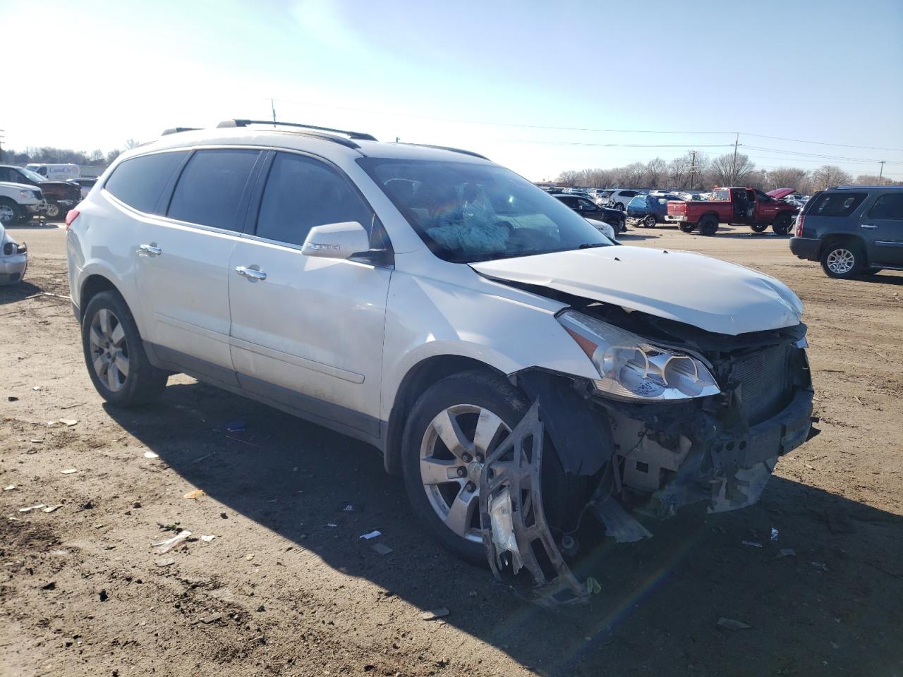 2012 Chevrolet Traverse VIN 1GNKVGED9CJ223237 Copart auction photo, front end / side damage thumbnail 4