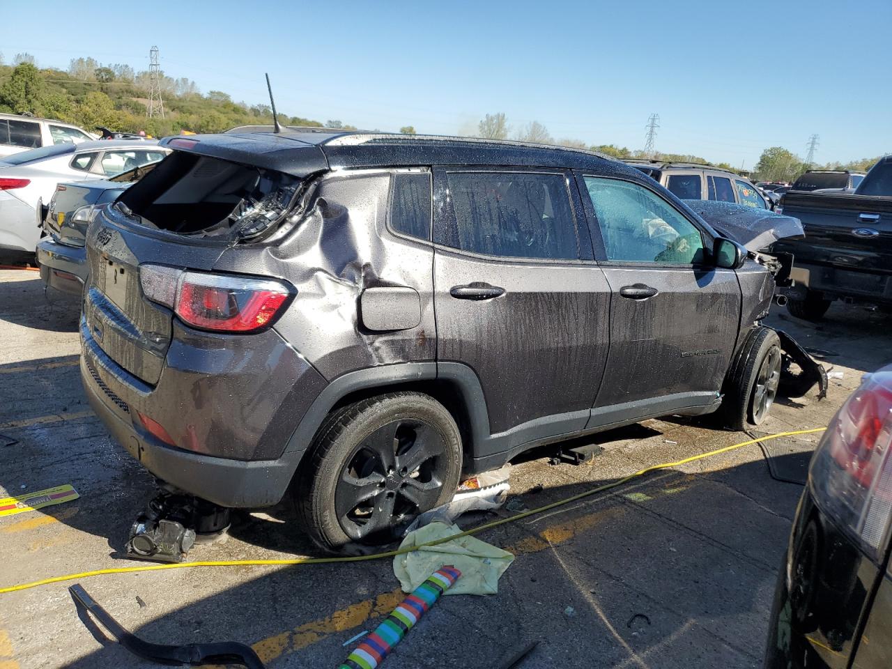 2020 Jeep Compass VIN 3C4NJDBB0LT228175 Copart auction photo, front end / side damage thumbnail 3
