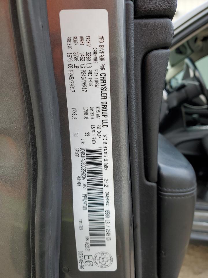 2012 Jeep Grand Cherokee VIN 1C4RJFAG2CC254234 Copart auction photo, all over damage thumbnail 15