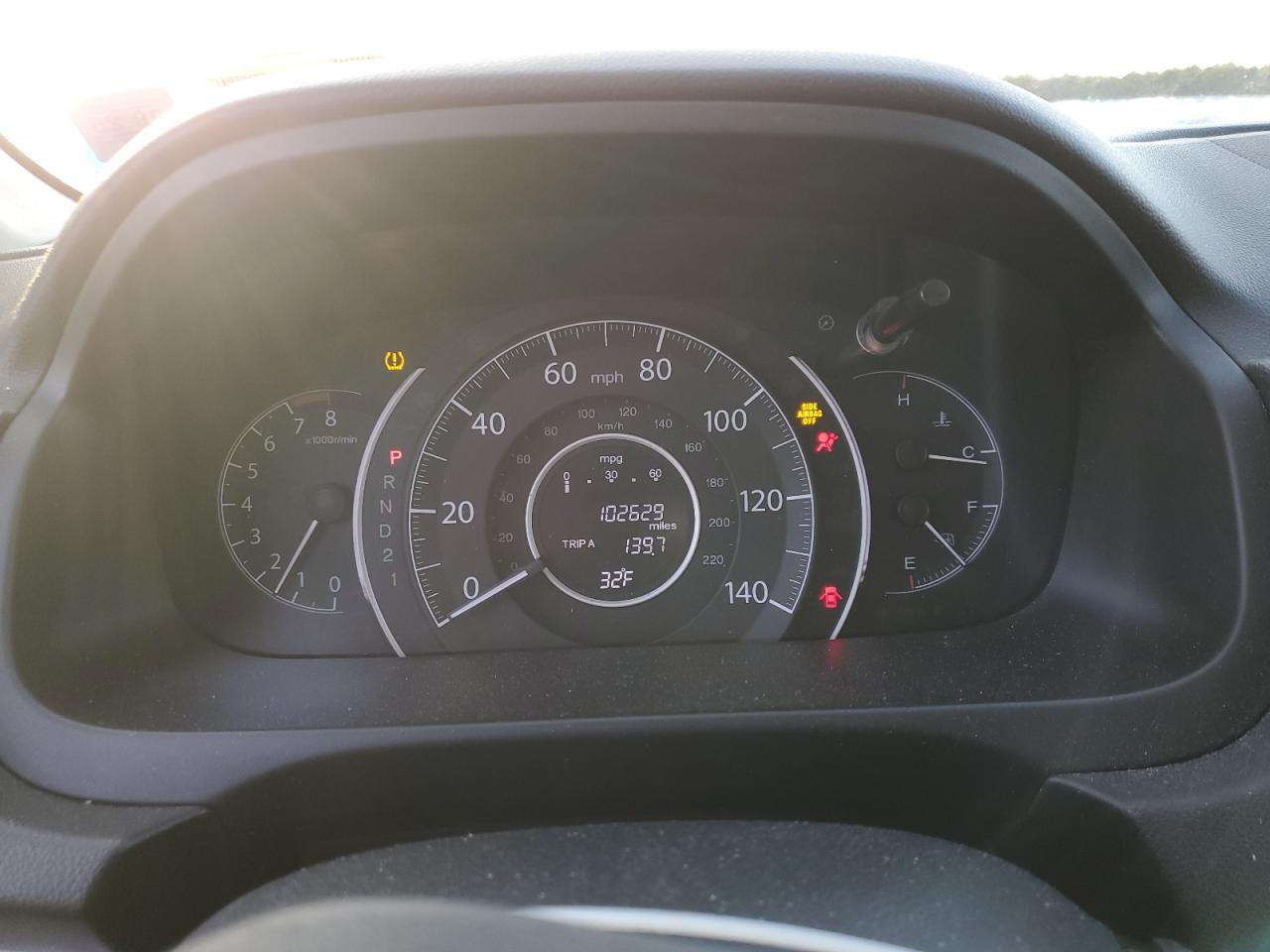 2014 Honda CR-V VIN 2HKRM4H52EH621138 Copart auction photo, front end / side damage thumbnail 9