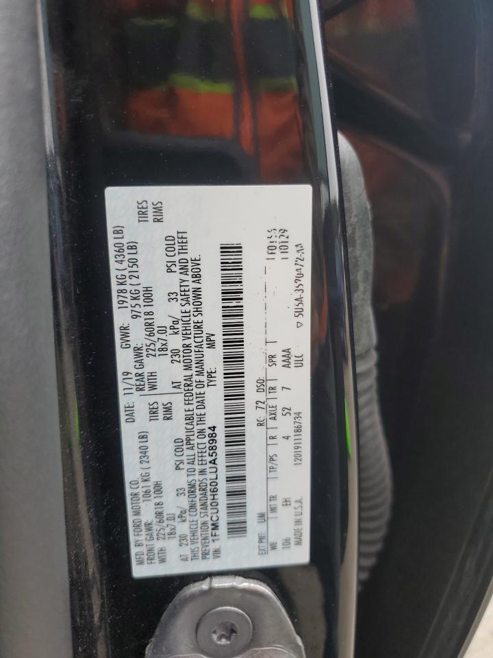 2020 Ford Escape VIN 1FMCU0H60LUA58984 Copart auction photo, mechanical / front end damage thumbnail 15
