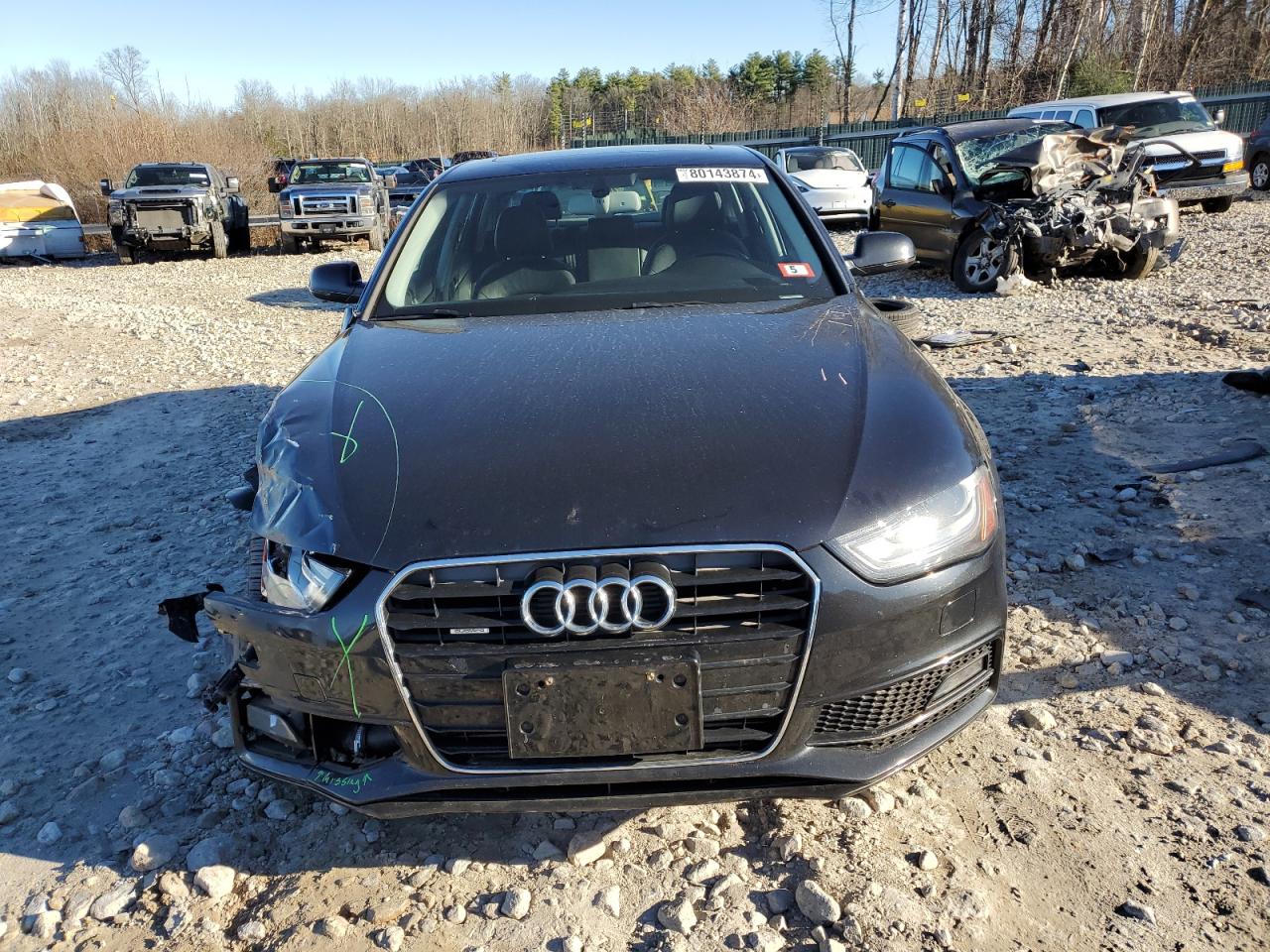 2014 Audi A4 VIN WAUFFAFL2EN005224 Copart auction photo, front end / minor dent/scratches damage thumbnail 5