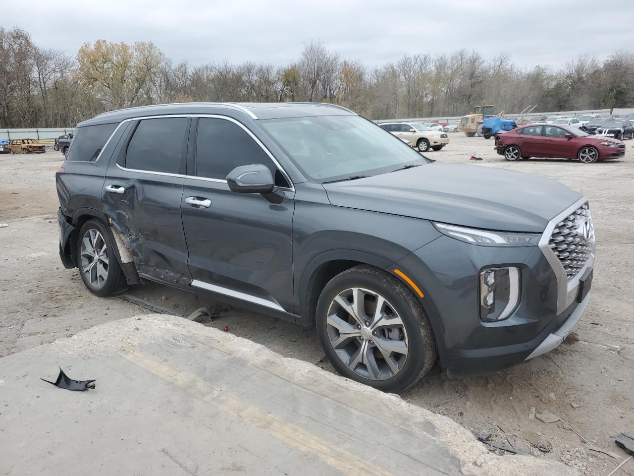 2022 Hyundai Palisade VIN KM8R4DHE0NU371562 Copart auction photo, side / rear end damage thumbnail 4