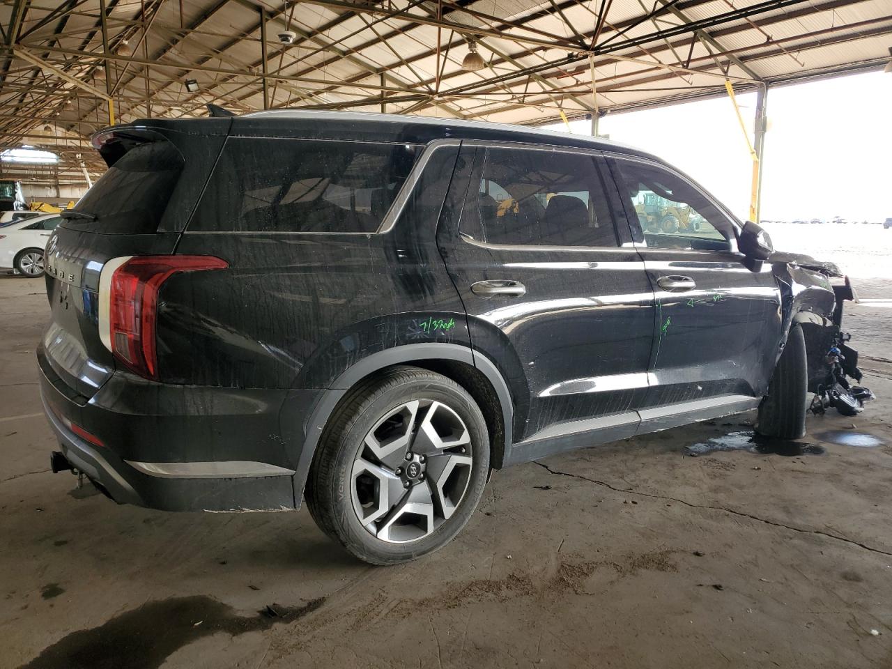 2023 Hyundai Palisade VIN KM8R54GE7PU498178 Copart auction photo, front end / side damage thumbnail 3