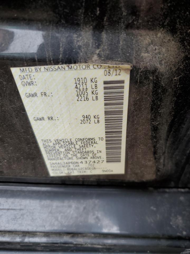 2013 Nissan Altima VIN 1N4AL3AP6DN437427 Copart auction photo, rear end / side damage thumbnail 12